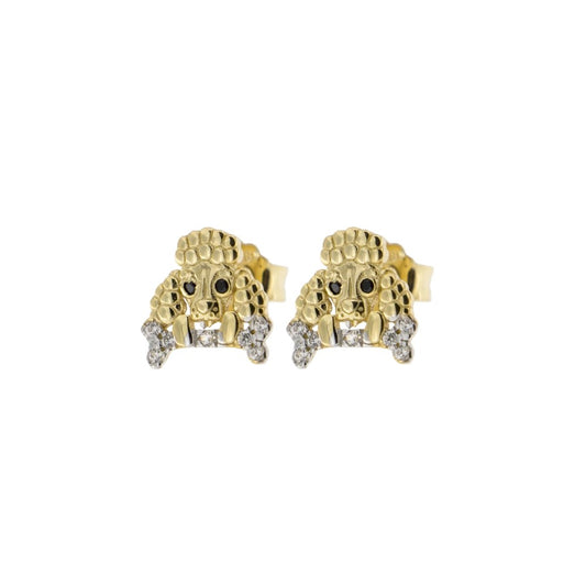 Orecchini Lobo Rue Des Mille Barboncino Zirconi ORZ-007-LOB-BARB