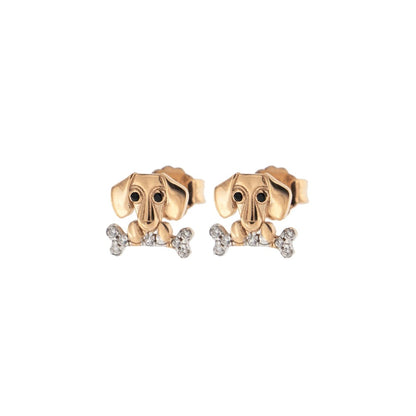 Orecchini Lobo Rue Des Mille Bassotto Zirconi ORZ-007-LOB-BAS