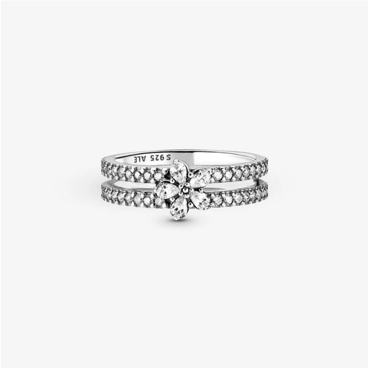 Pandora Double Sparkling Snowflake Ring 199236C01