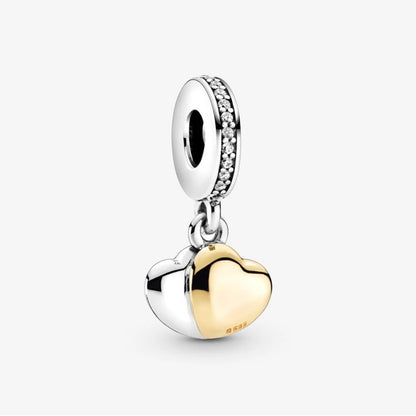 Charm Pendente Pandora Doppio Cuore Bicolore 799162C01
