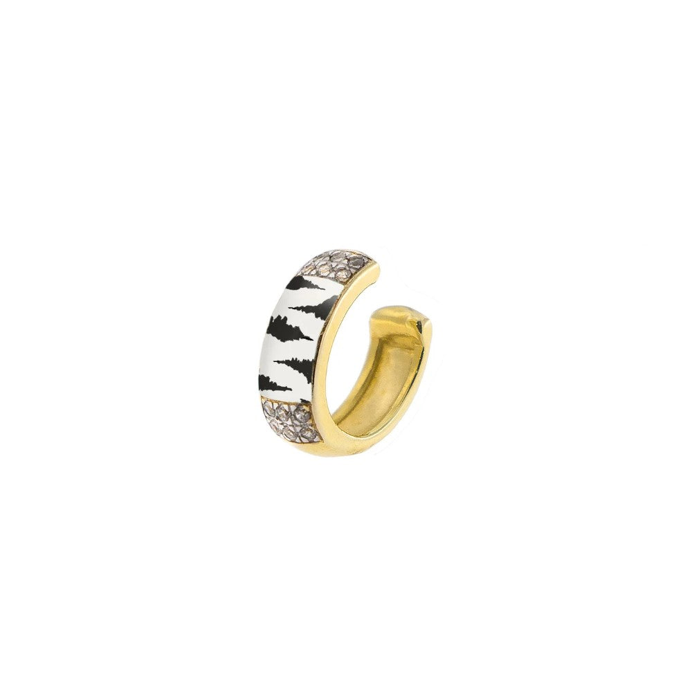 Earcuff Rue Des Mille Smalto con Zirconi - Smalto Zebrato EARJ-01-A-ZEBRA