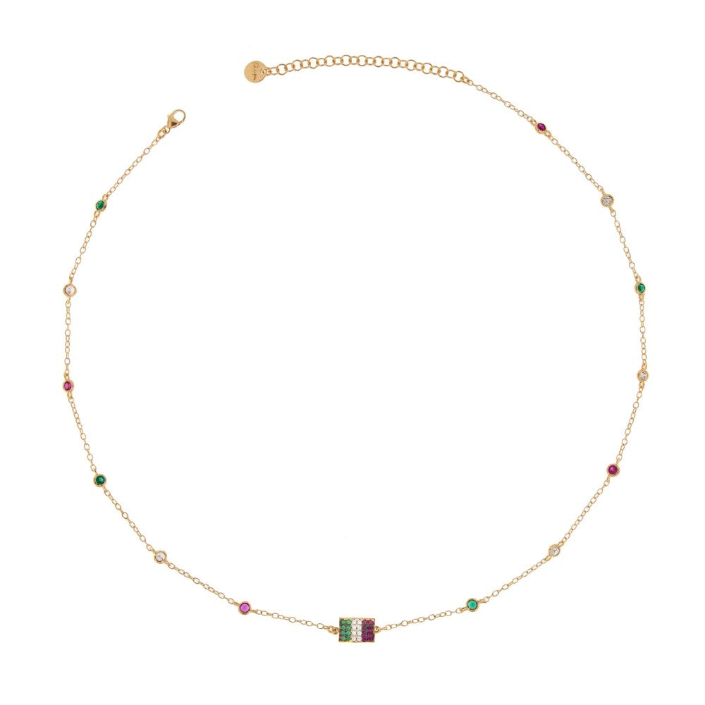 Rue Des Mille #Italiaseibella Colored Zirconia Necklace GRZ-007-ITA