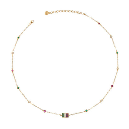 Rue Des Mille #Italiaseibella Colored Zirconia Necklace GRZ-007-ITA