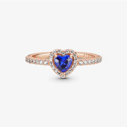 Pandora Sparkling Blue Embossed Heart Ring 188421C01