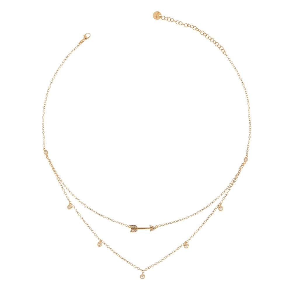 Girocollo Rue Des Mille Doppio Filo Freccia Zirconi GRZ-007-DOP-FRE
