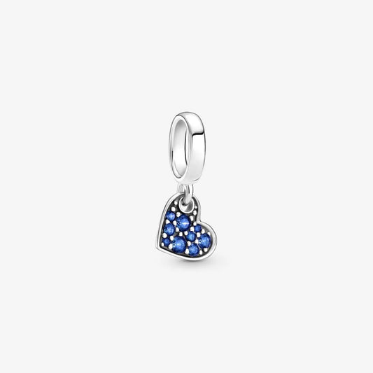 Charm Pandora Cuore Obliquo con Pavé Blu 799404C01