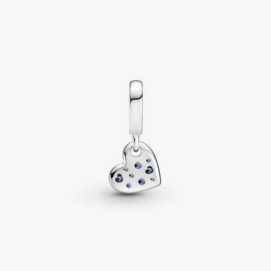 Charm Pandora Cuore Obliquo con Pavé Blu 799404C01