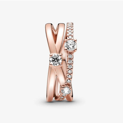 Pandora Sparkling Triple Band Ring 189400C01