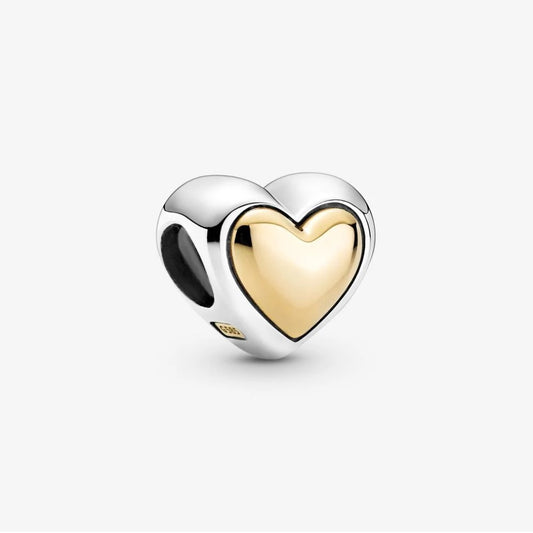 Charm Pandora con Cuore Dorato a Cupola 799415C00