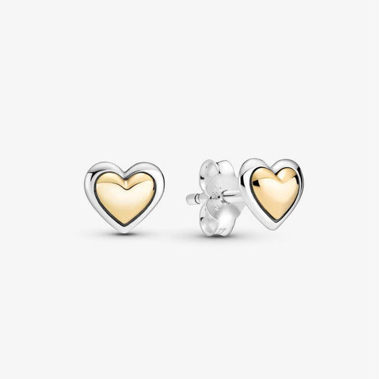 Pandora Gold Dome Heart Stud Earrings 299389C00