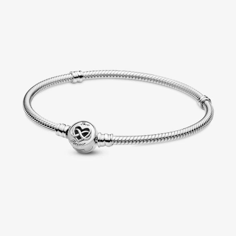 Bracciale Pandora Moments con Maglia Snake e Chiusura con Cuore e Simbolo dell’Infinito 599365C00
