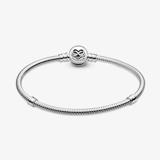 Pandora Moments Snake Chain Bracelet with Heart and Infinity Clasp 599365C00