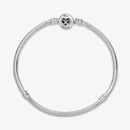 Bracciale Pandora Moments con Maglia Snake e Chiusura con Cuore e Simbolo dell’Infinito 599365C00