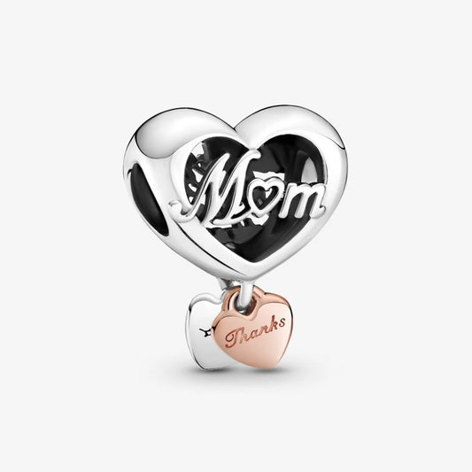 Charm Pandora a Cuore Thank You Mum 789372C00