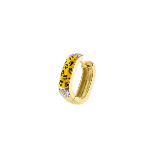 Mono Orecchino Rue Des Mille Jungle Tribe Rettangolare Smalto Maculato ORJ-01