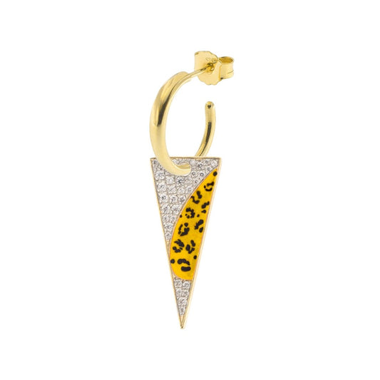 Mono Orecchino Rue Des Mille Jungle Tribe Cerchio Lancia Smalto Maculato ORJ-03A