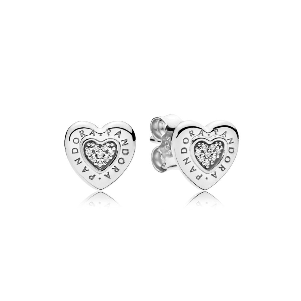 Pandora Forever Heart Earrings 297382CZ