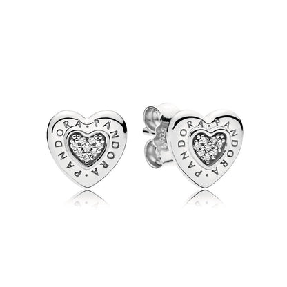 Pandora Forever Heart Earrings 297382CZ