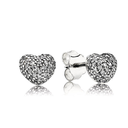 Pandora Pavé Heart Stud Earrings 290541CZ