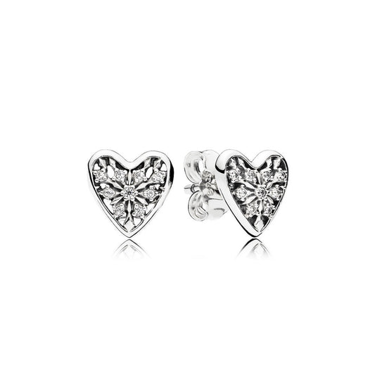 Pandora Winter Heart Earrings 296368CZ