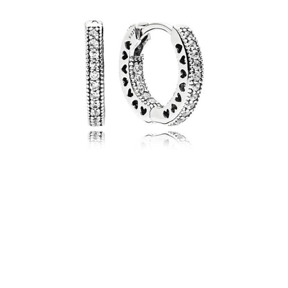Orecchini Pandora a Cerchio Cuori con Pavè 296317CZ