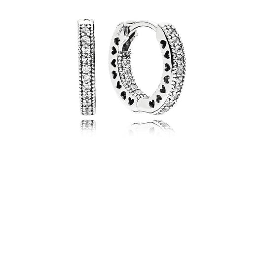 Orecchini Pandora a Cerchio Cuori con Pavè 296317CZ