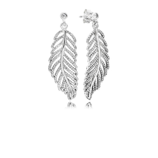 Pandora Luminous Feather Drop Earrings 290584CZ
