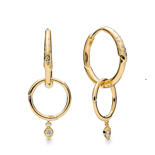 Orecchini Pandora a Cerchio Stelo di Fiore 267927CZ