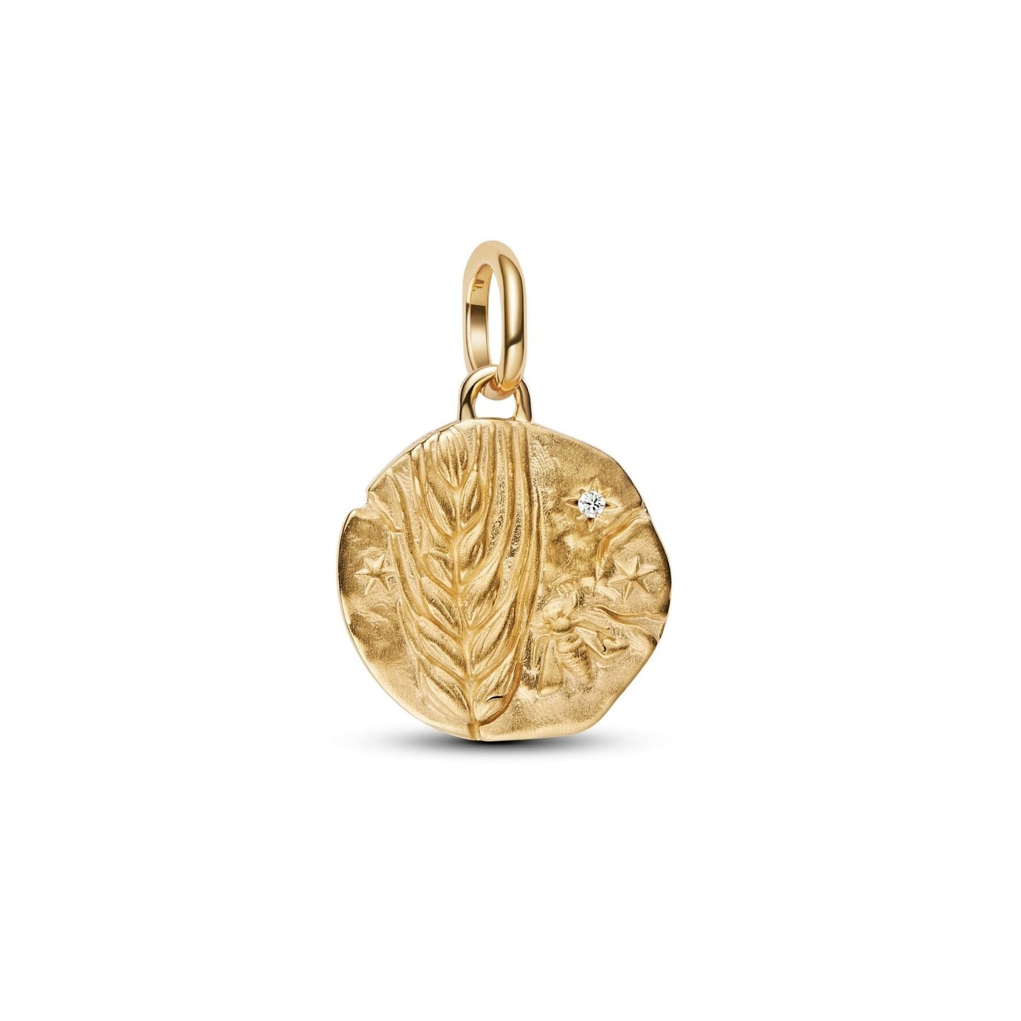Charm Pandora Medallion Spiga di Grano "Virtus Vera Prosperitas" - 764804C01