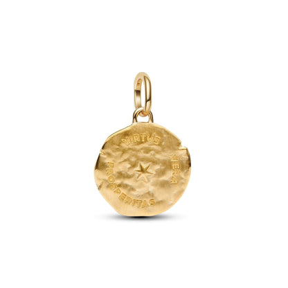 Charm Pandora Medallion Spiga di Grano "Virtus Vera Prosperitas" - 764804C01