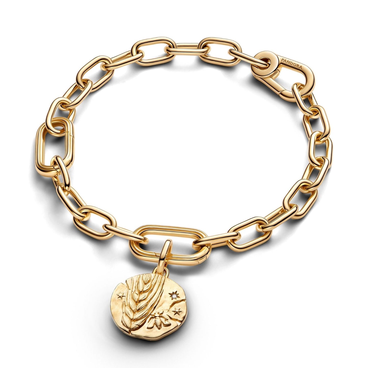 Charm Pandora Medallion Spiga di Grano "Virtus Vera Prosperitas" - 764804C01