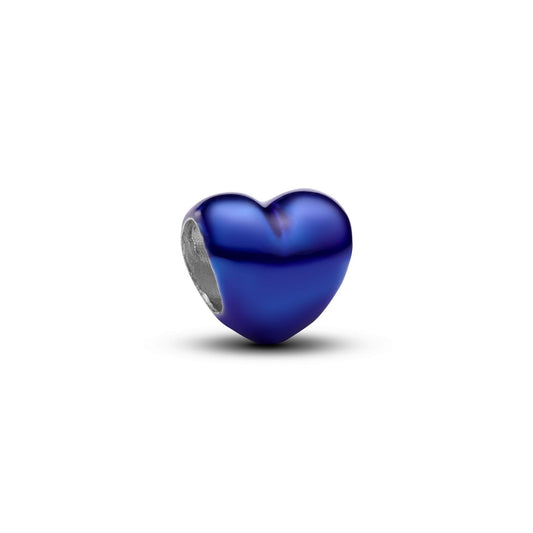 Mini Charm Pandora Cuore effetto metallico blu - 794785C02