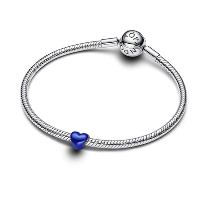 Mini Charm Pandora Cuore effetto metallico blu - 794785C02