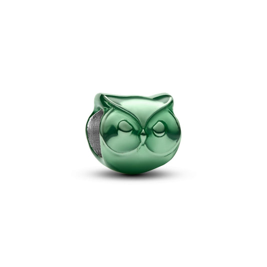 Mini Charm Pandora Gufo effetto metallico verde - 794900C01
