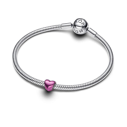Mini Charm Pandora Cuore effetto metallico rosa - 794785C01