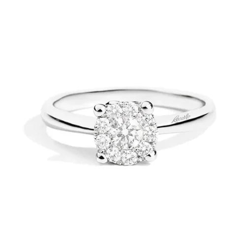 Anello Recarlo Nodo D’Amore In Oro Bianco 18 Kt E Pavé Di Diamanti 0.397 Ct R04SO988/040-14