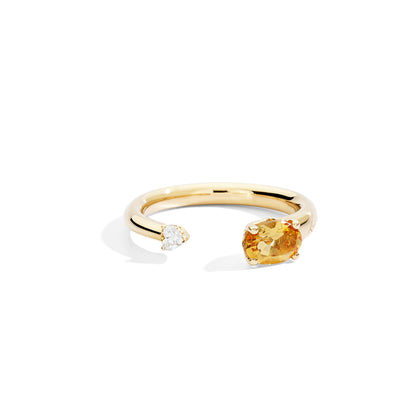 Anello Recarlo More in Oro Giallo, Citrino e Diamante 0.07ct R86FN021/GCTG-14