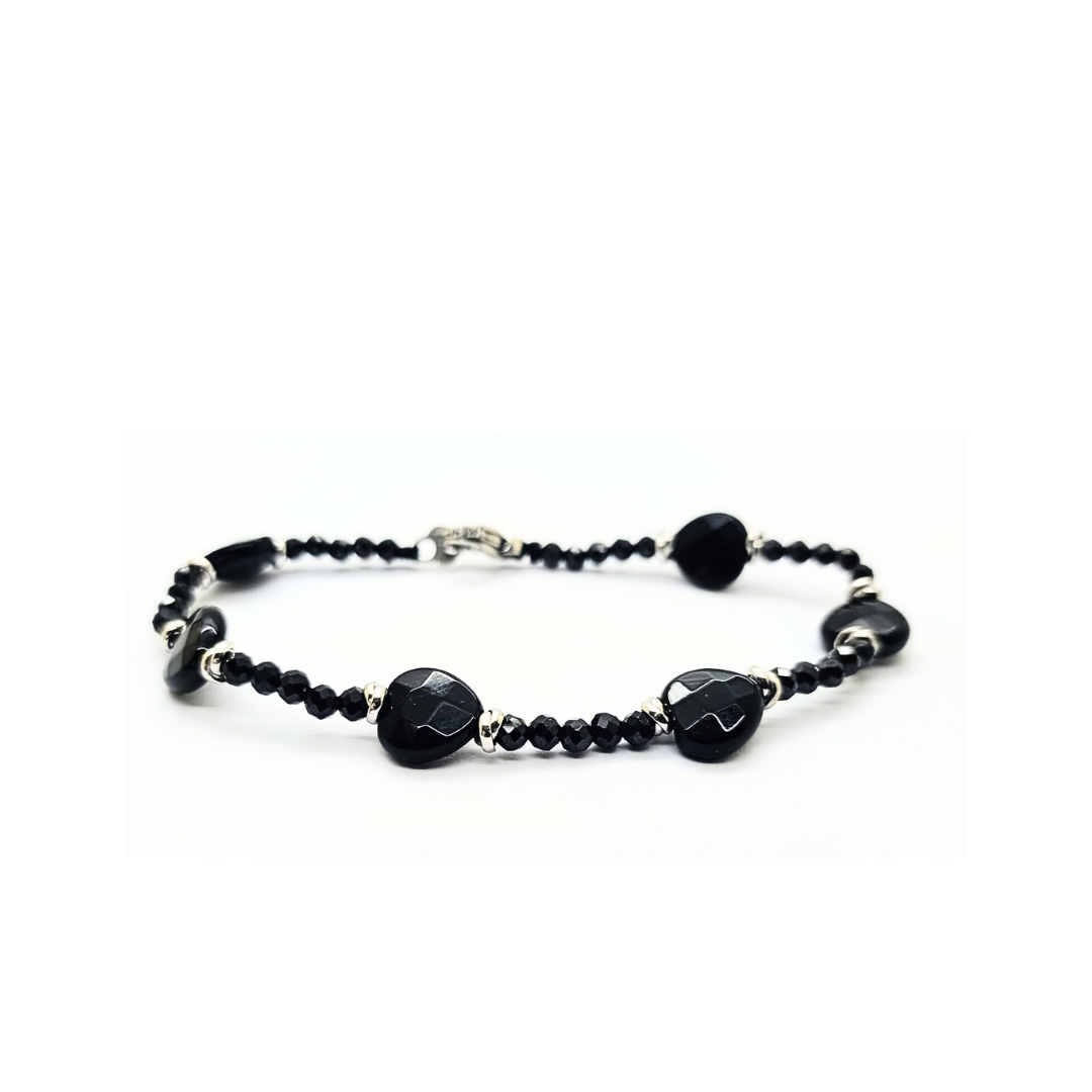 Bracciale Spadarella spadino San Valentino cuori onice - SPBR761