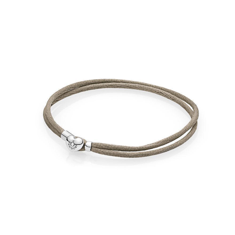 Pandora Gray-Green Fabric Bracelet 590749CGG