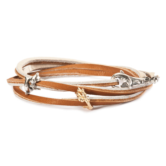 Bracciale Trollbeads Bracciale in Cuoio Marrone/Beige 36 cm TLEBR-00028