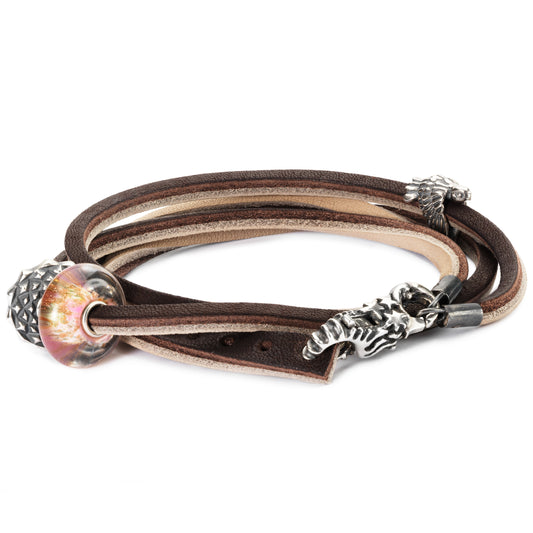 Bracciale Trollbeads Bracciale in Cuoio Marrone/Grigio Chiaro 36 cm TLEBR-00040