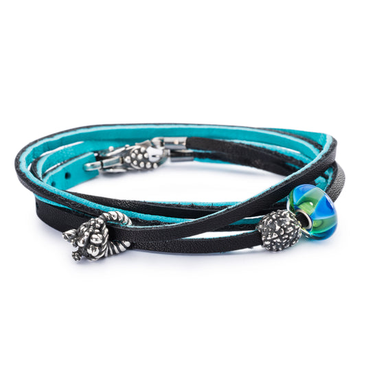 Bracciale Trollbeads Bracciale in Cuoio Azzurro / Nero 36 cm TLEBR-00046