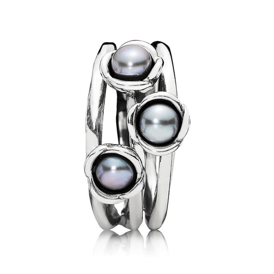 Anello Pandora Tripla Perla Grigia 190606GP