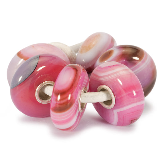 Bead Trollbeads Set Pink Agate Stripes TSTBE-00001