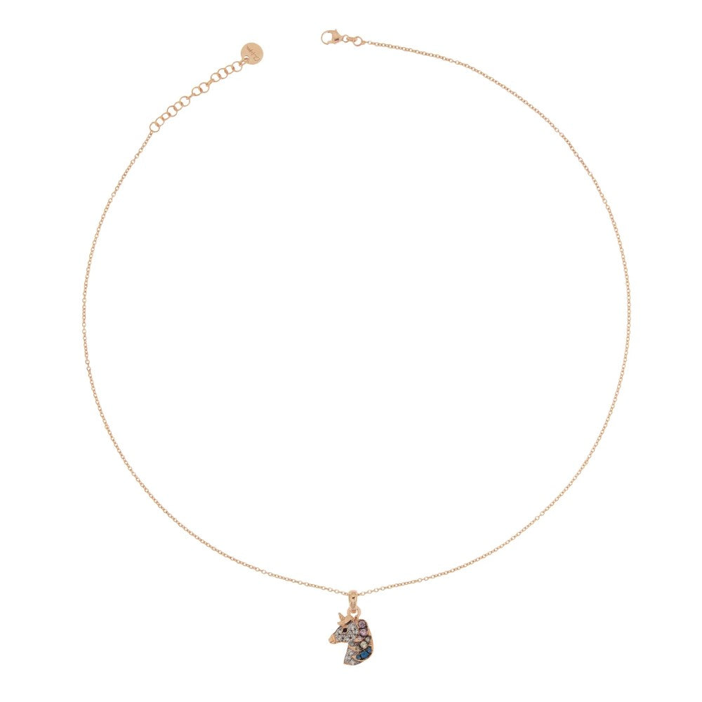 Girocollo Rue Des Mille Con Soggetto Zirconi Unicorno GRZ-007-UNI-AU