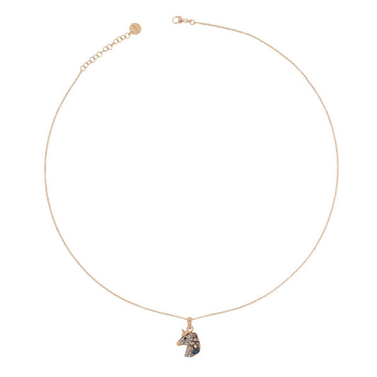 Girocollo Rue Des Mille Con Soggetto Zirconi Unicorno GRZ-007-UNI-AU