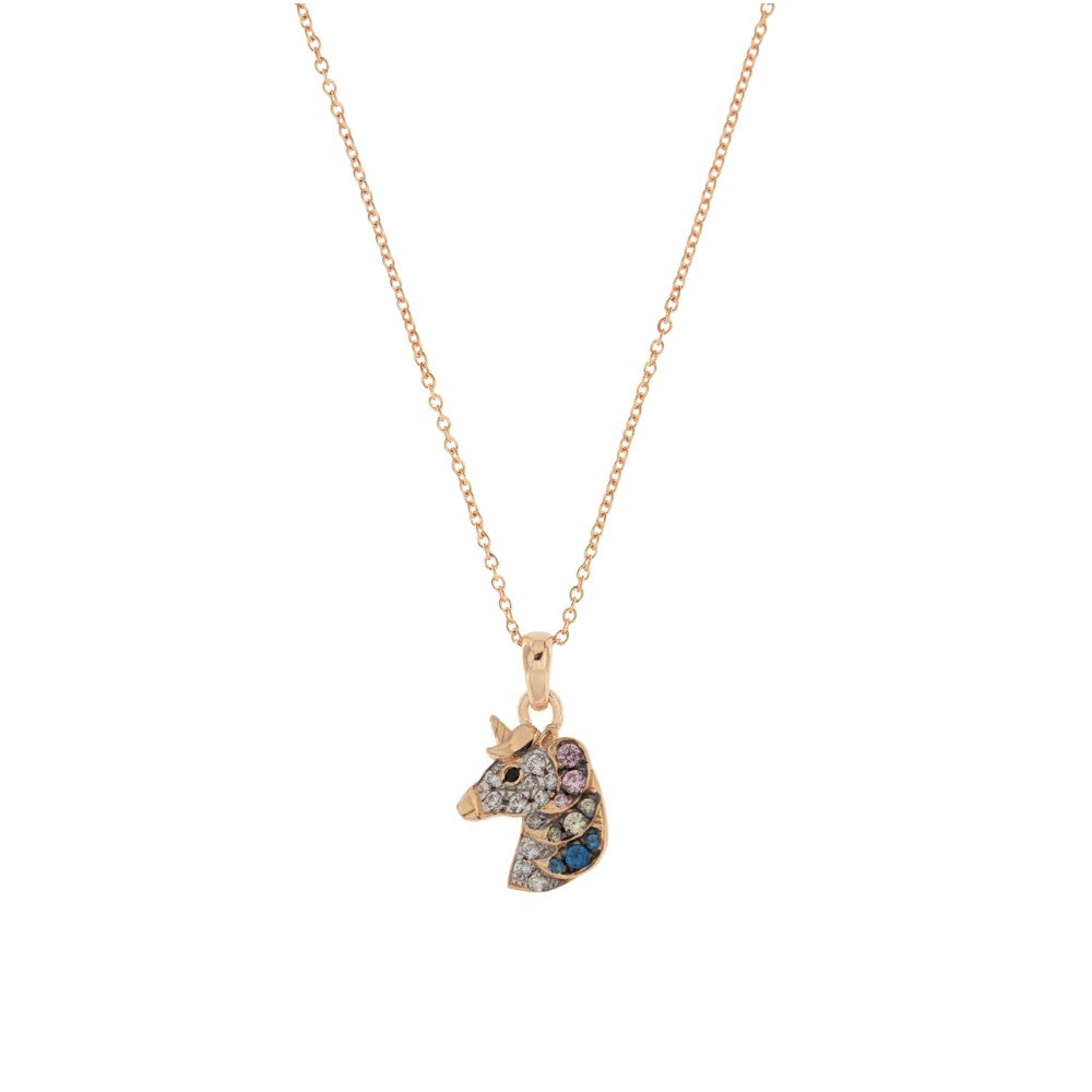 Girocollo Rue Des Mille Con Soggetto Zirconi Unicorno GRZ-007-UNI-AU