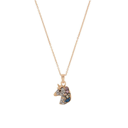 Girocollo Rue Des Mille Con Soggetto Zirconi Unicorno GRZ-007-UNI-AU
