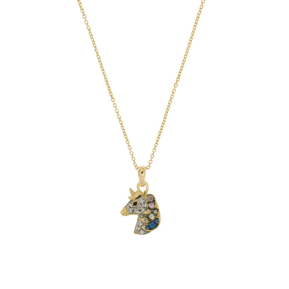 Girocollo Rue Des Mille Con Soggetto Zirconi Unicorno GRZ-007-UNI-AU