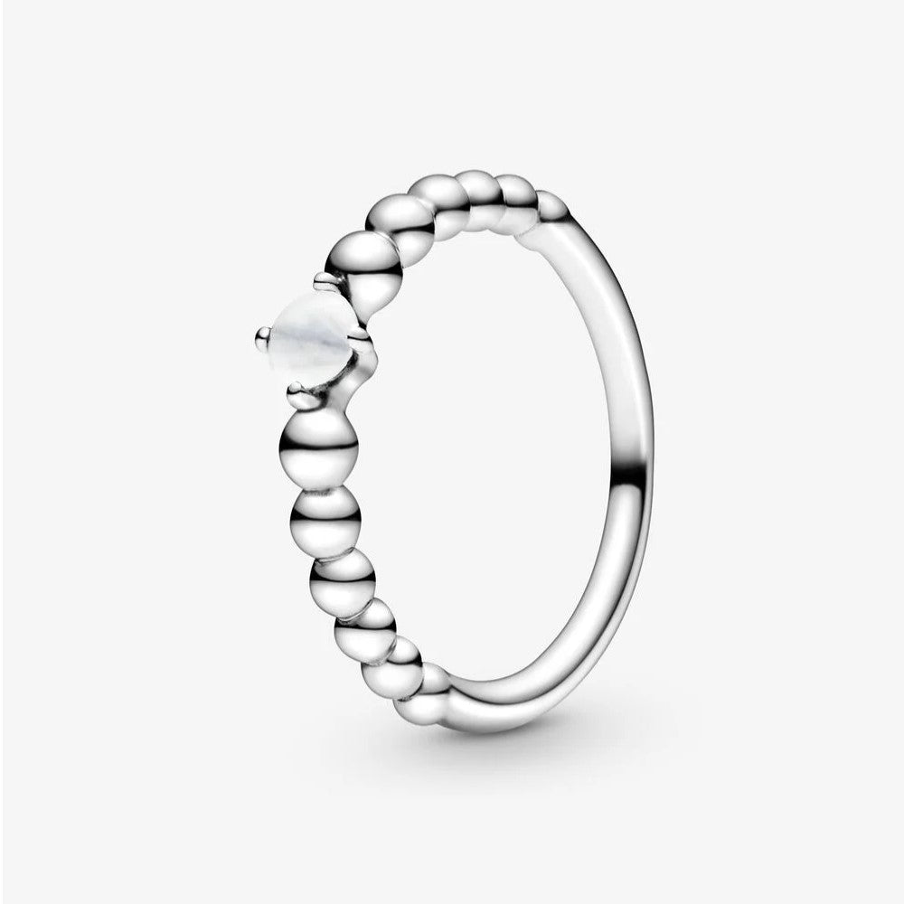 Pandora Milky White Ring Decorated with Spheres 198867C04